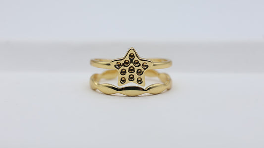 Twinkle Star Gold Adjustable Ring for Women