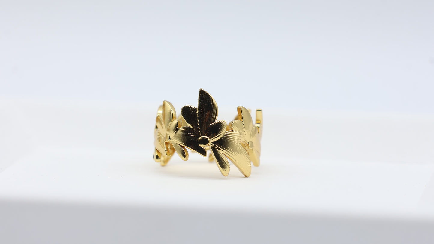 Floral Gold Statement Ring for Women