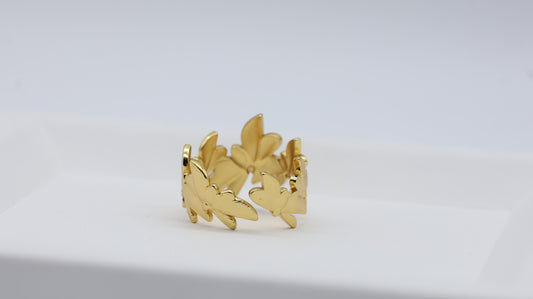 Floral Gold Statement Ring for Women