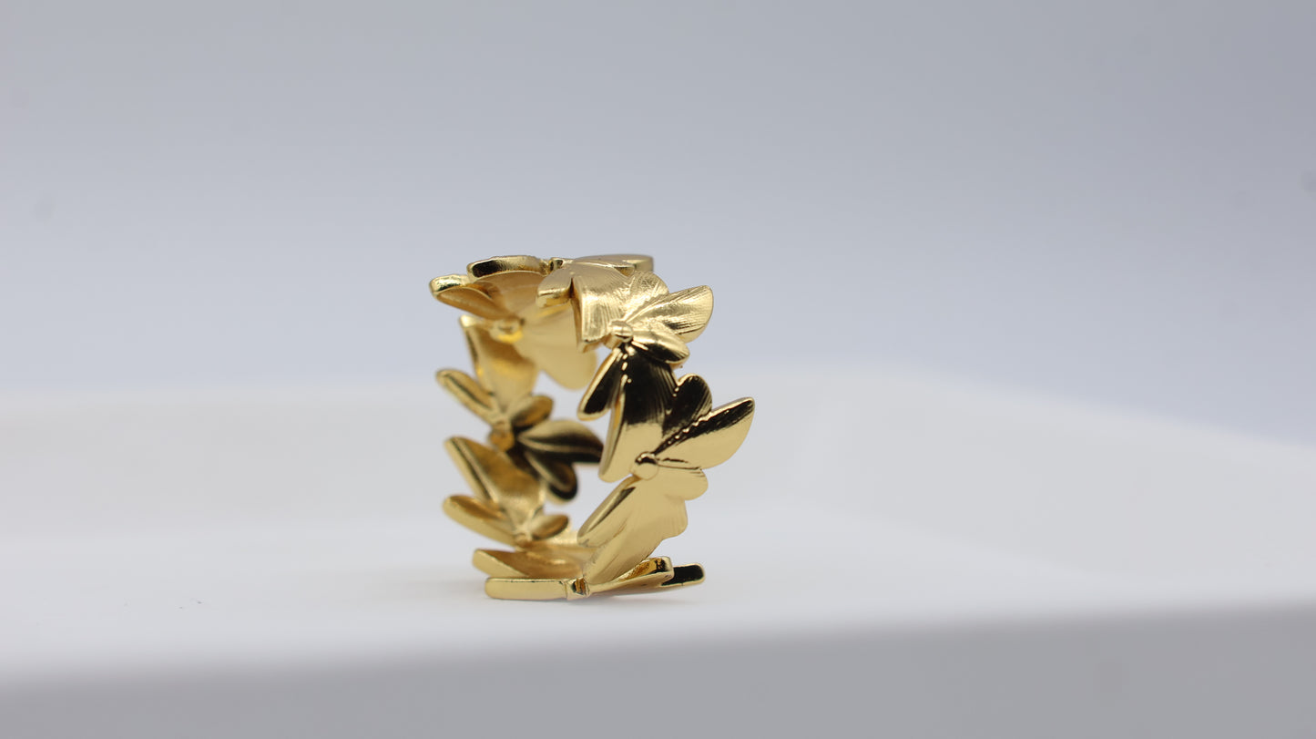 Floral Gold Statement Ring for Women