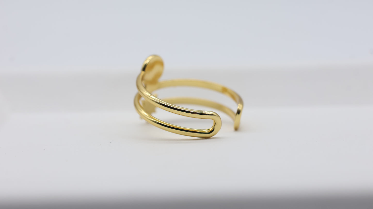 Gold Sun & Star Adjustable Ring for Women
