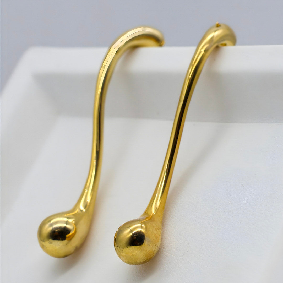 Aurelia Gold Sculpted Drop Earrings for Women