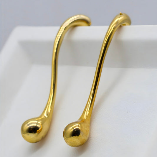 Aurelia Gold Sculpted Drop Earrings for Women