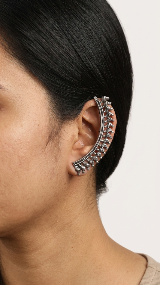 Oxidised Full Ear Climber Cuff for Women