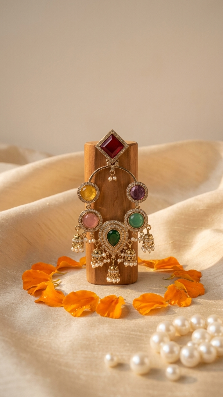 Multicolor Chandbali Statement Earrings for Women